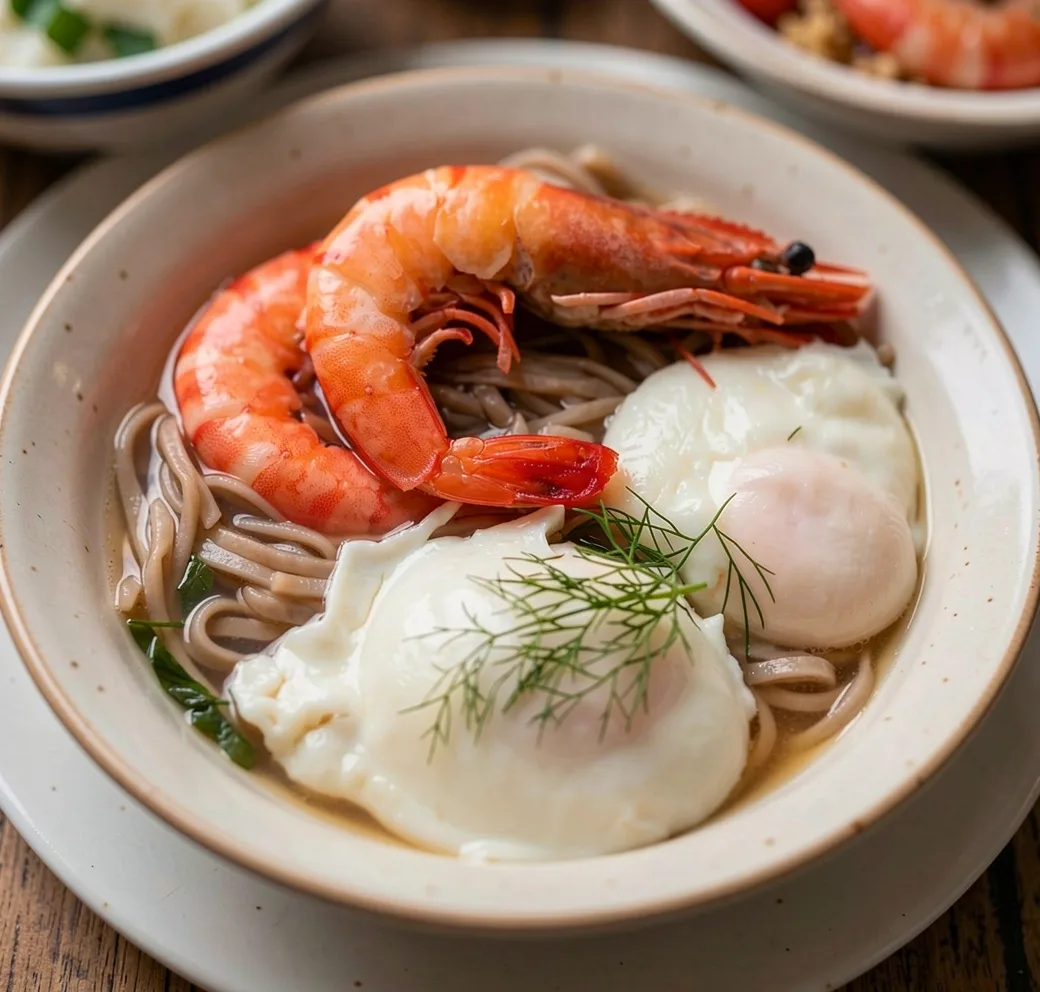 Shrimp and Egg Buckwheat Noodles