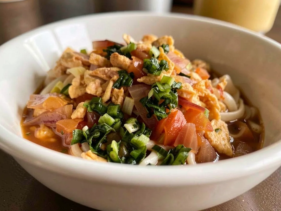 Tomato and Egg Hand-Rolled Noodles
