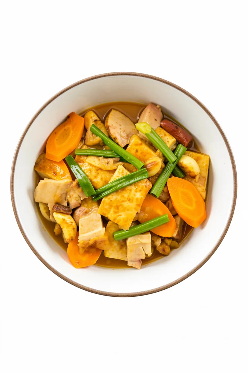 Braised Tofu with Roast Pork Belly