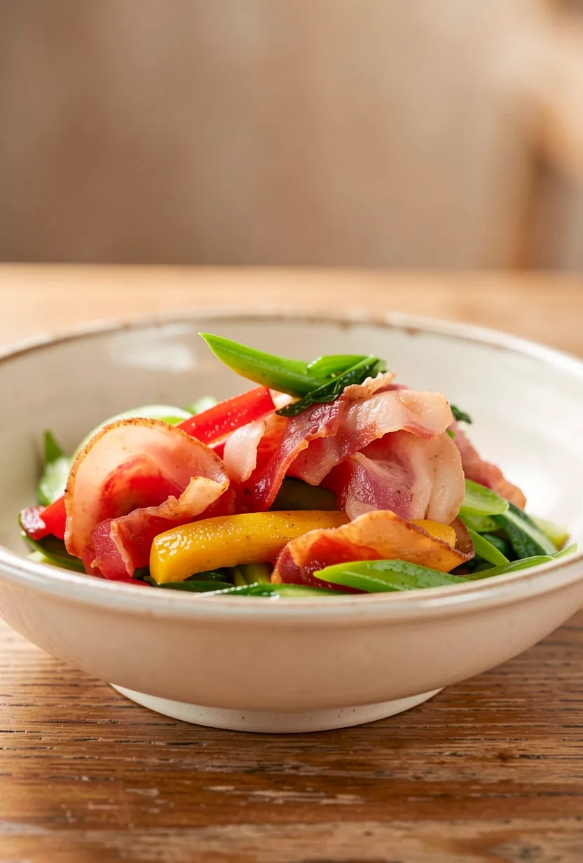 Stir-Fried Choy Sum with Bacon