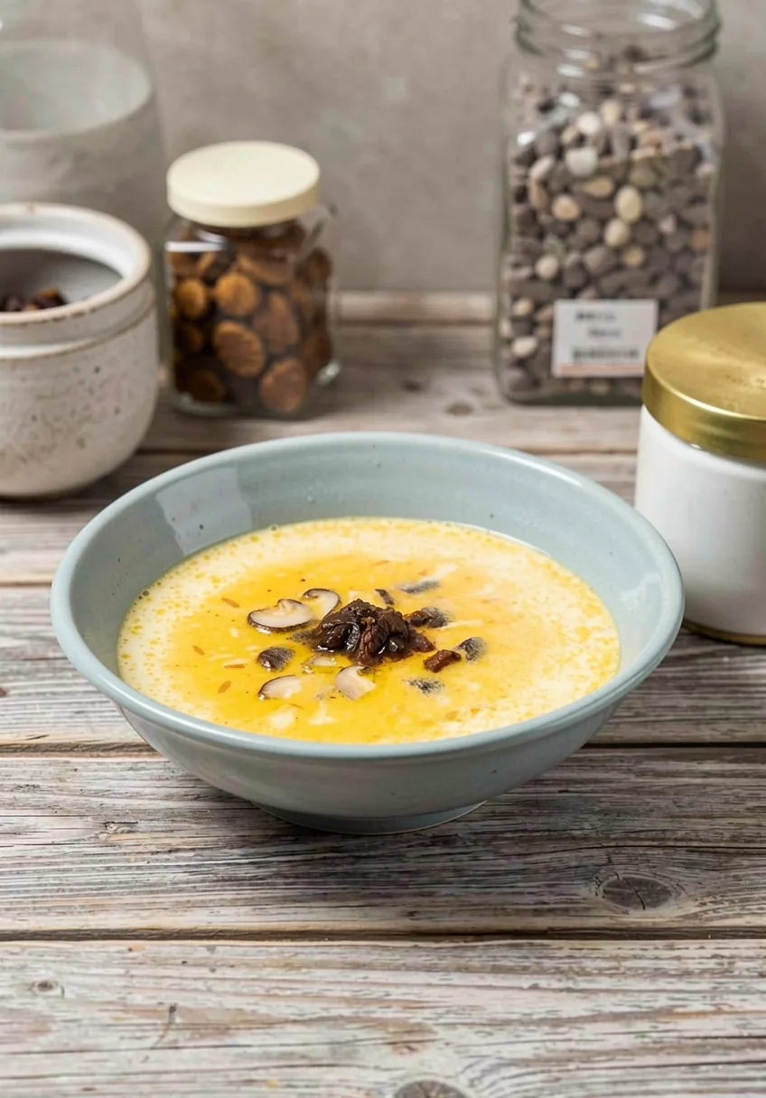 Steamed Egg with Golden Shrimp XO Sauce